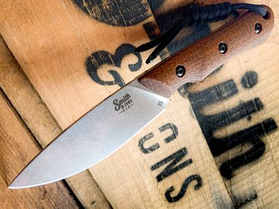 White River, Smith &amp; Son Brave Fixed Blade, Natural Burlap Micarta, Magnacut