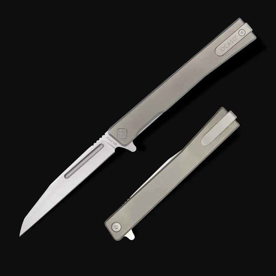 Ocaso Solstice, Titanium, Wharncliffe CPM-S35VN Steel