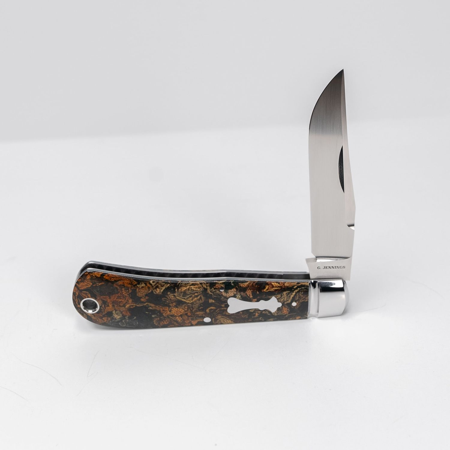G Jennings Custom Knives Back Pocket Folder, Rag Micarta and CPM 154