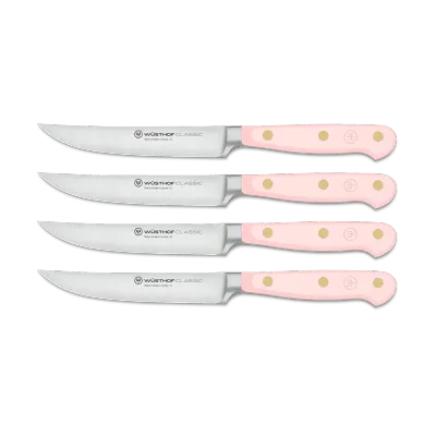 Wusthof, Classic 4 Piece Steak Knife Set, Pink Himalayan Salt