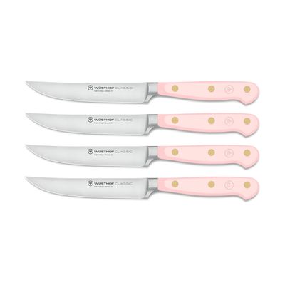 Wusthof, Classic 4 Piece Steak Knife Set, Pink Himalayan Salt