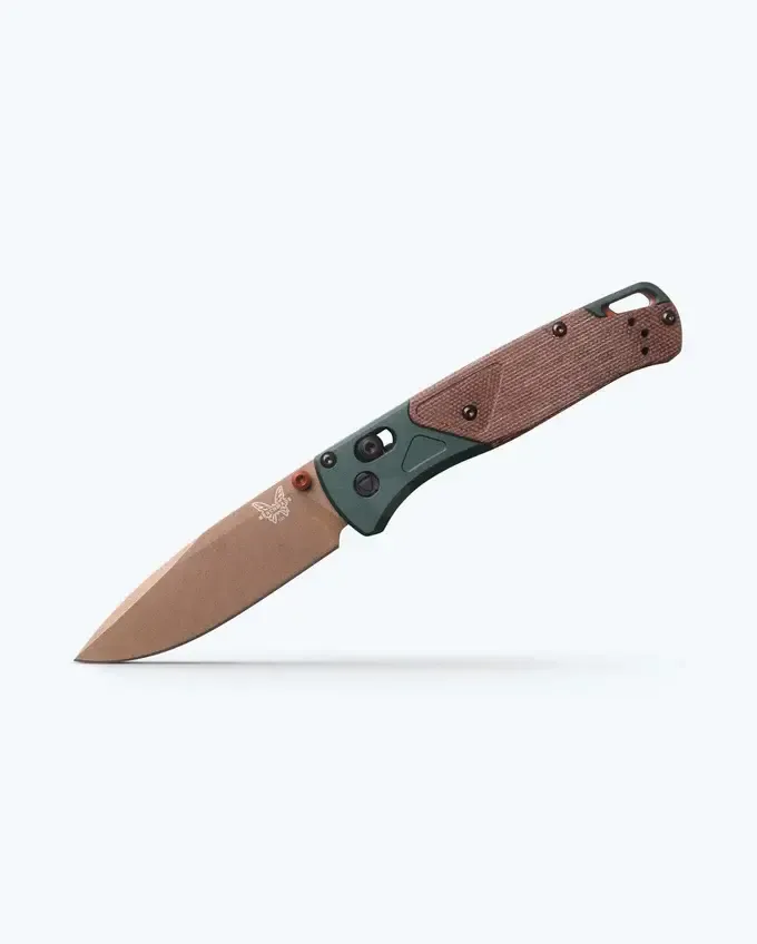 Benchmade Bugout, Taiga Green Aluminum/Natural Micarta Handle, S90V Steel