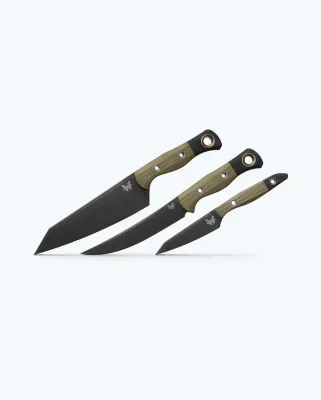 Benchmade 3 Piece Kitchen Set OD and Black G10, CPM 154 Steel