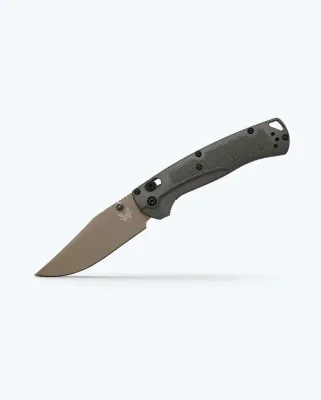Benchmade Tagged Out, Tan Cerakote CPM 154, Olive Grivory Handle
