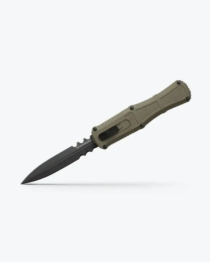 Benchmade Serrated Claymore OTF, Green Grivory, CPM D2