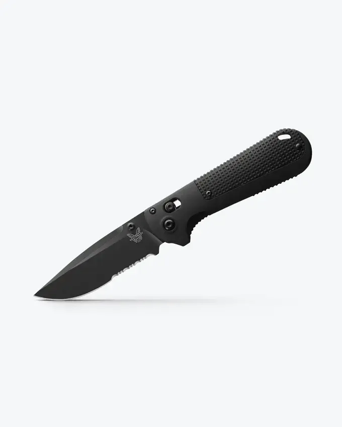 Benchmade Redoubt Drop Point Serrated, CPM D2, Black Grivory