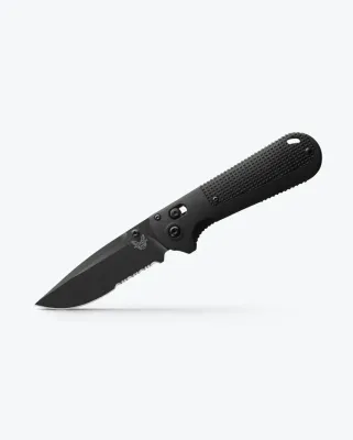 Benchmade Redoubt Drop Point Serrated, CPM D2, Black Grivory