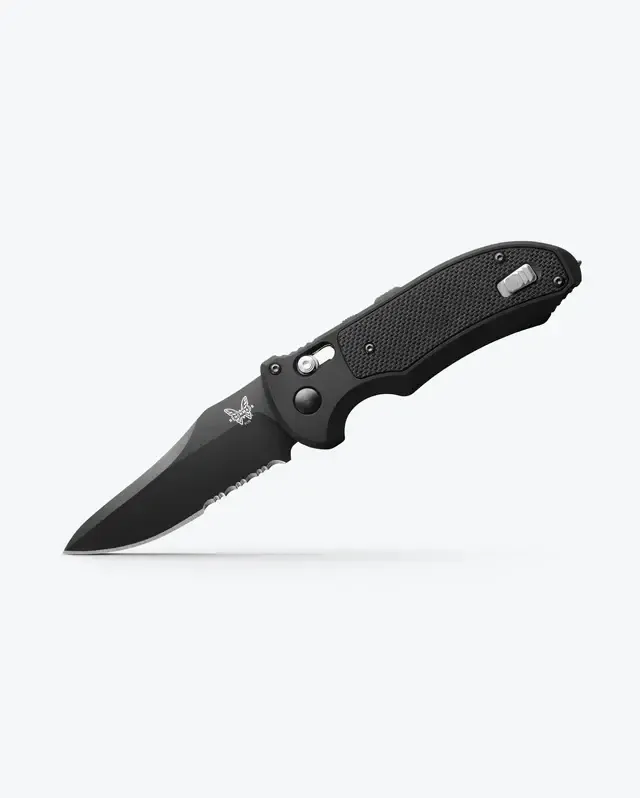 Benchmade Auto Triage Serrated, N680 Steel, Aluminum with G10 Inlay