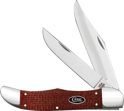 Case, Folding Hunter Dark Red Micarta Handle, Carbon Steel