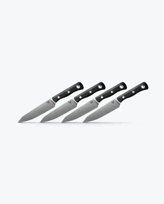 Benchmade 4PC Table Knife Set, Black G10, CPM 154 Steel