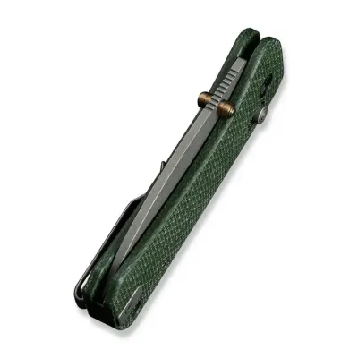WE Banter 2, Crossbar Lock, Green Micarta, CPM S35VN Steel