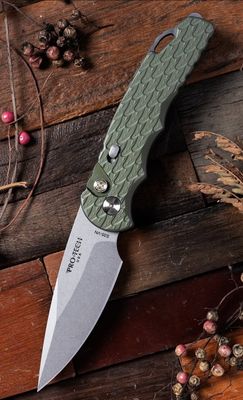 Pro-Tech, TR-5 Green Feathered Aluminum Handle, S35VN Steel