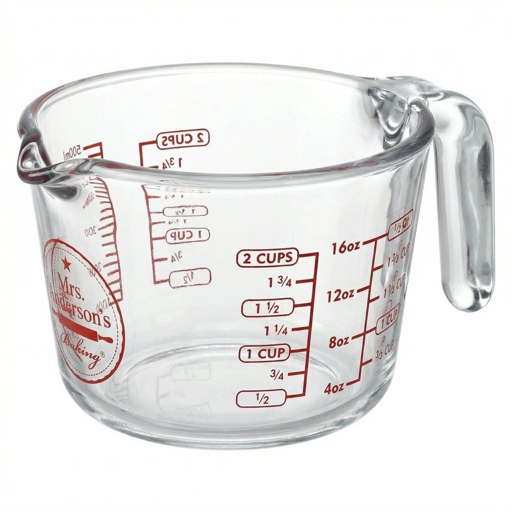 HIC, Mrs. Anderson's Baking Glass Measuring Cup, 2 Cup