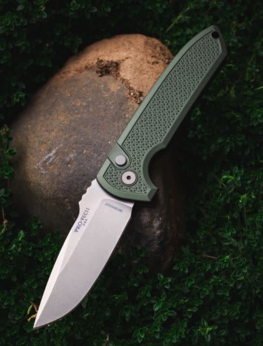 Pro-Tech, Rockeye Auto, Textured Green Handle, Magnacut