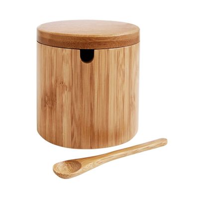HIC Kitchen Salt Box with Lid and Spoon, 7oz