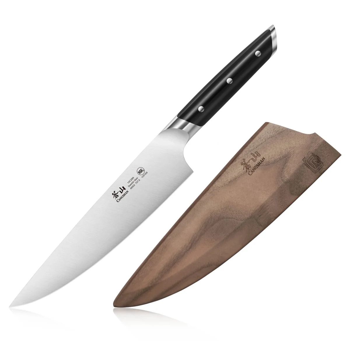 Cangshan AKKA Series BLK, 8-inch Chef's Knife w/ Sheath
