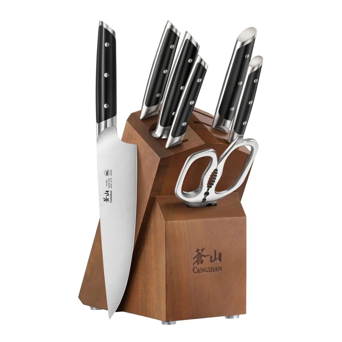 Cangshan AKKA Series, Black 8PC Knife Block Set