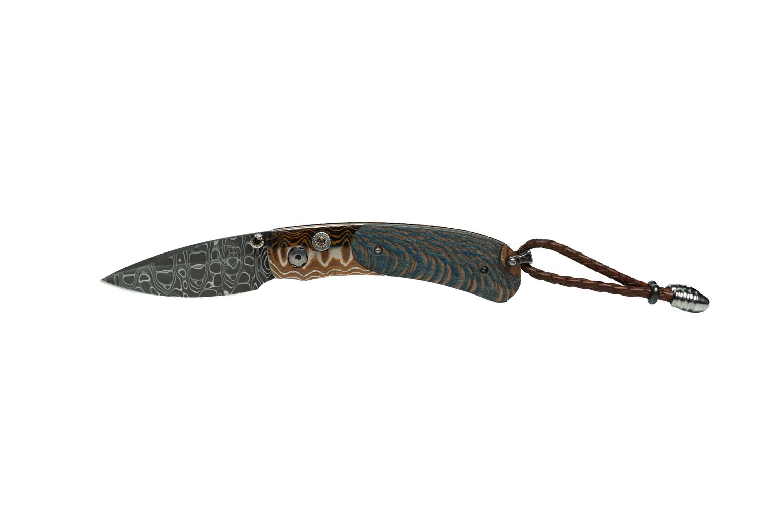 William Henry - "Jigsaw" Foler, Mokume/Sycamore Handle, Intrepid Damascus Blade