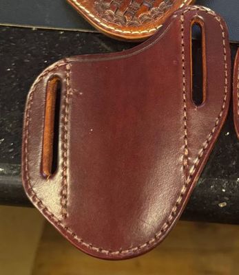 A&amp;M Leather, #31 Angled Hunter Sheath Plain Dark Brown