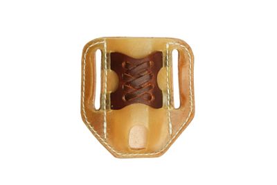 A&amp;M Leather Trapper Sheath #23R Rawhide W Leather Braid Dark Brown