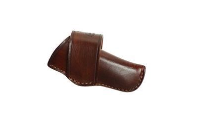 A&amp;M #34 Horizontal Hunter Sheath Plain Dark Brown