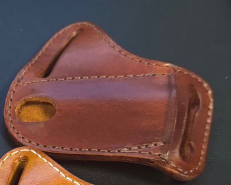 A&amp;M #26 Angled Trapper Sheath Plain Dark Brown