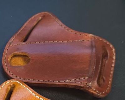 A&amp;M #26 Angled Trapper Sheath Plain Dark Brown