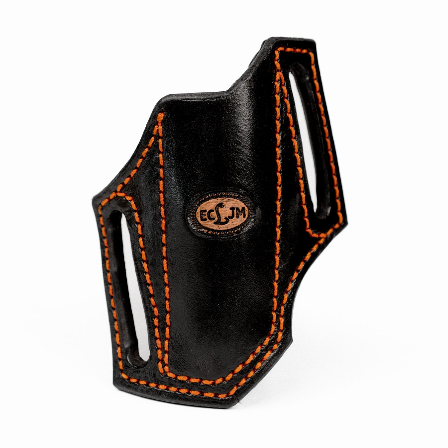 ECLJM Trapper Sheath, Angled Carry, Plain Black, Square Top