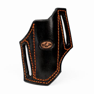 ECLJM Trapper Sheath, Angled Carry, Plain Black, Square Top