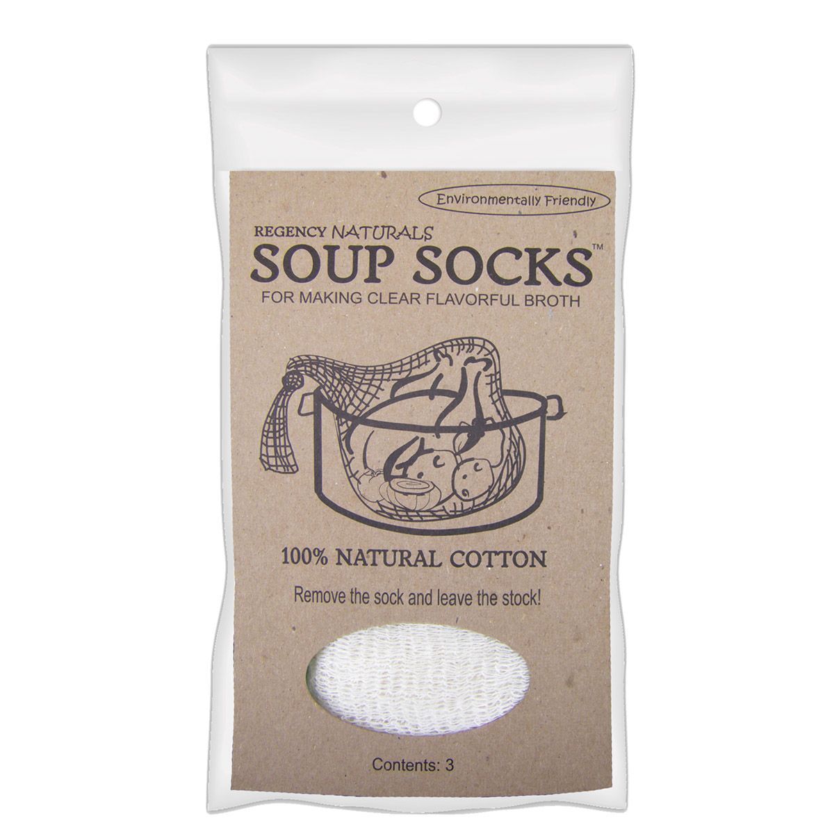 HIC, Regency Natural Cotton Soup Sock, Set of 2