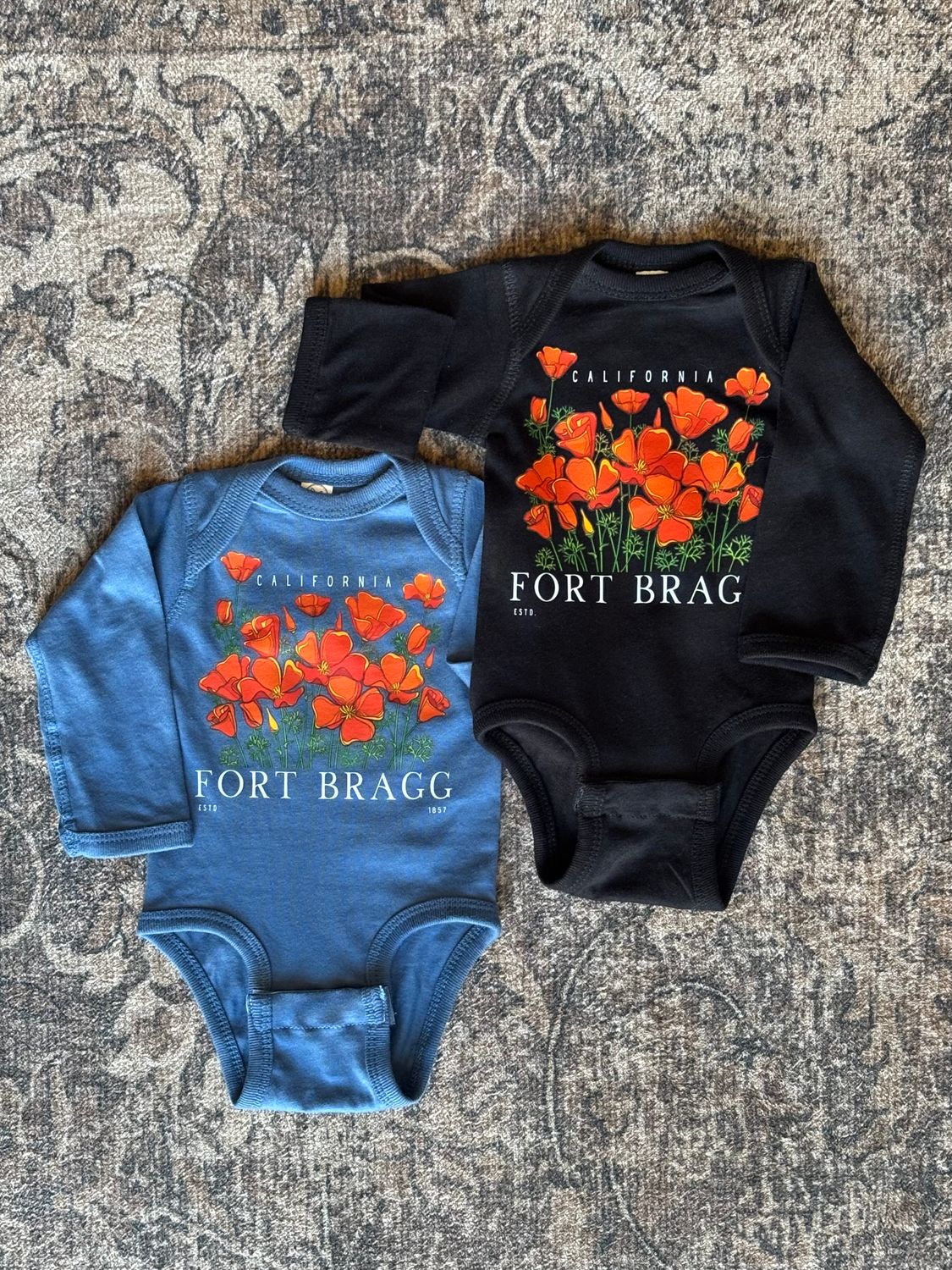 Infant Long-sleeved Poppies Onesie