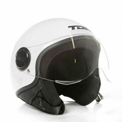 TDH Casque demi jet - Blanc brillant