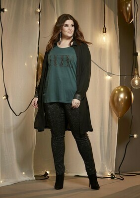 Sorte stretchpants med sølvglimmer fra Zhenzi! Sorte stretchpants med sølvglimmer fra Zhenzi!