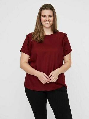 Sød t-shirt med flæsedetalje fra Junarose Sød t-shirt med flæsedetalje fra Junarose