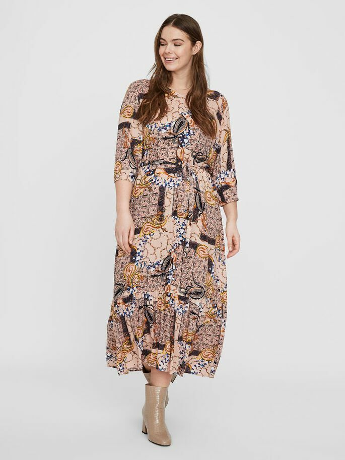 Printet maxi-kjole fra Junarose – Plus size – Pluspige.dk – Shop – PLUSPIGE  | Tøj til kurvede kvinder