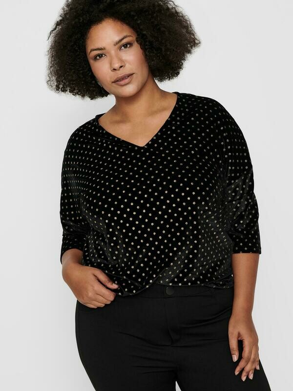 Flot velourbluse med glimmer prikker fra Carmakoma Flot velourbluse med glimmer prikker fra Carmakoma