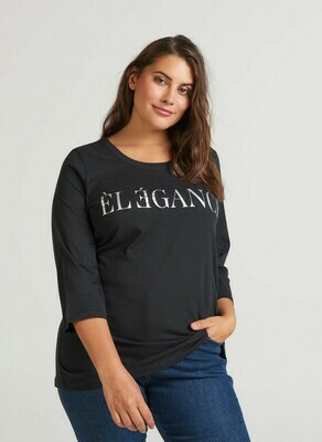 Fin basis bluse med print fra Zizzi Fin basis bluse med print fra Zizzi