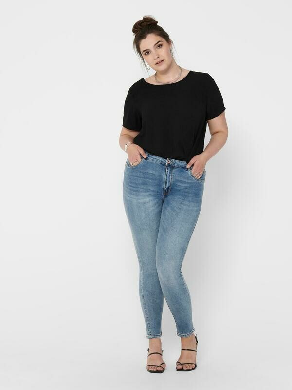 Jeans med høj talje og smalle ben fra Carmakoma Jeans med høj talje og smalle ben fra Carmakoma