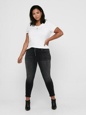 Super smarte mørkegrå jeans med lynlås-detaljer fra Carmakoma Super smarte mørkegrå jeans med lynlås-detaljer fra Carmakoma
