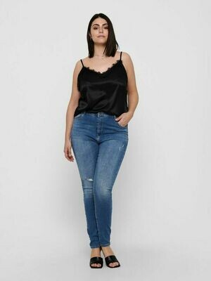 Lys jeans med høj talje og smalle ben fra Carmakoma Lys jeans med høj talje og smalle ben fra Carmakoma