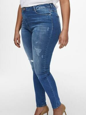 Jeans med høj talje og destroydetaljer fra Carmakoma Jeans med høj talje og destroydetaljer fra Carmakoma