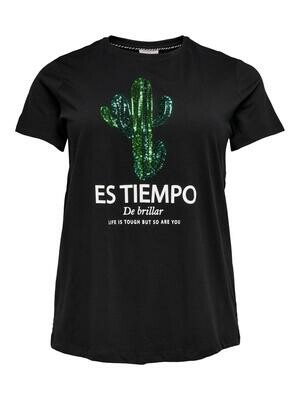 Cool t-shirt med pailetter fra Carmakoma. Cool t-shirt med pailetter fra Carmakoma.