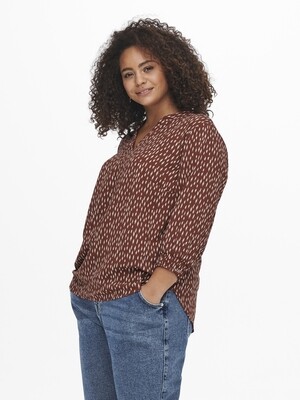 Printet bluse med 3/4-ærmer fra Carmakoma! Printet bluse med 3/4-ærmer fra Carmakoma!