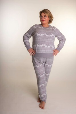 Strikkede hyggebukser med juleprint fra Vero Moda Curve Strikkede hyggebukser med juleprint fra Vero Moda Curve
