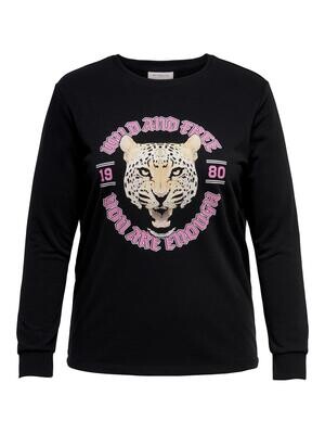 Sort sweatshirt med print fra Carmakoma Sort sweatshirt med print fra Carmakoma