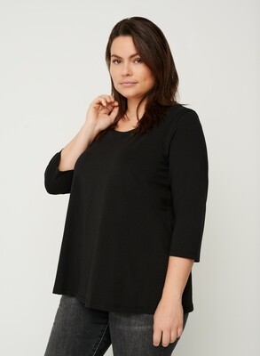 Basis t-shirt med 3/4 ærmer fra Zizzi Basis t-shirt med 3/4 ærmer fra Zizzi