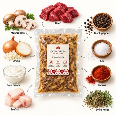 BEEF STROGANOFF WITH MUSHROOMS