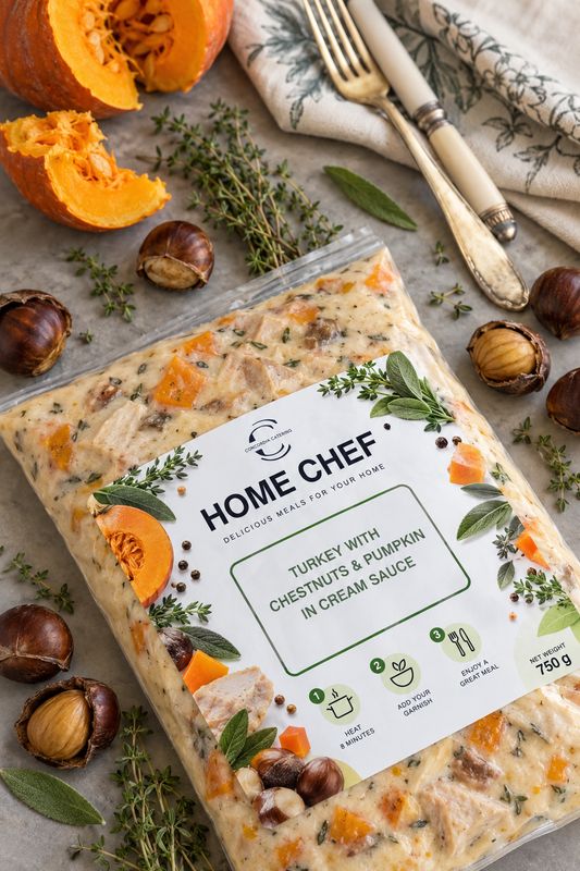 CREAMY TURKEY WITH CHESTNUTS & PUMPKIN CREAMY TURKEY WITH CHESTNUTS & PUMPKIN