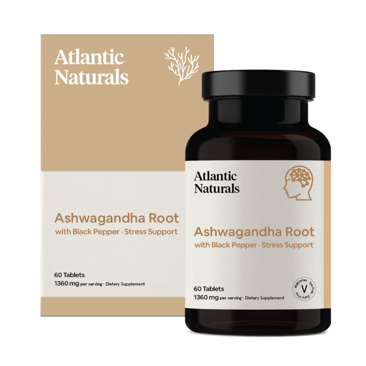 Organic Ashwagandha Root with Black Pepper | Vegan 1360 mg
