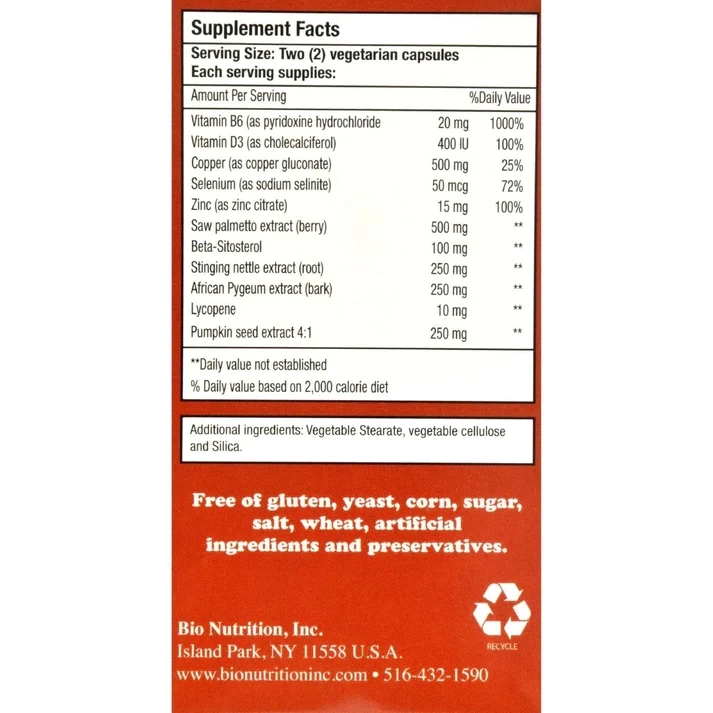 Bio Nutrition Prostate Wellness Vegi-Caps, 60 Count